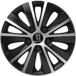 Versaco Car Hubcap Set Rapide with Peugeot Emblem 16" 4pcs Black