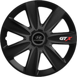 Versaco GTX Carbon Τάσια 15" με Σήμα Hyundai Μαύρο 4τμχ
