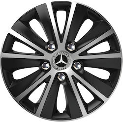 Versaco Τάσια Rapide NC 15" με Σήμα Mercedes Benz 4τμχ Μαύρο 004-03555