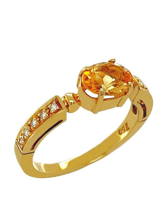 Xryseio Inel Solitar din Aur 18K cu Diamant