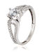 Tasoulis Jewellery Collection Единичен камък от Бяло злато 14K