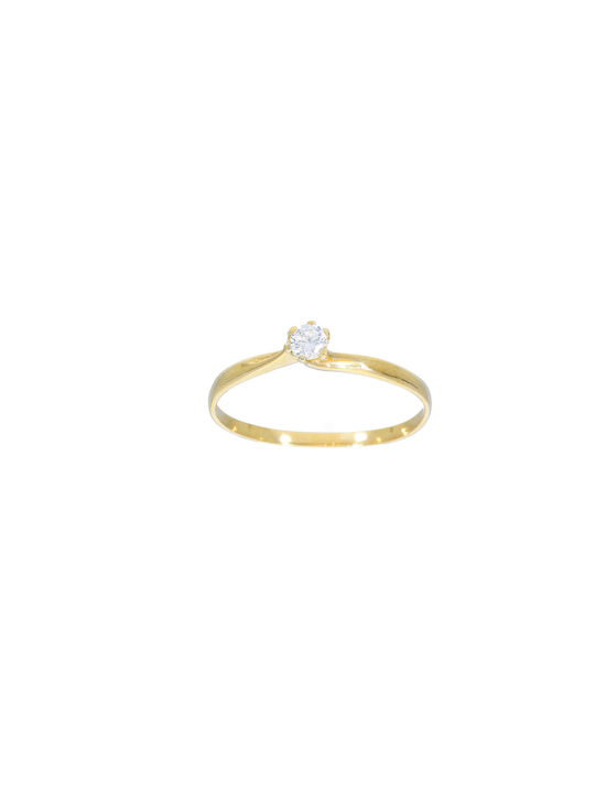 Mentzos Single Stone from Gold 14K