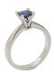Mentzos Single Stone Ring in 18K White Gold with Sapphire