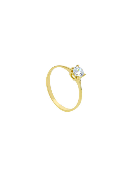 Mentzos Single Stone from Gold 14K