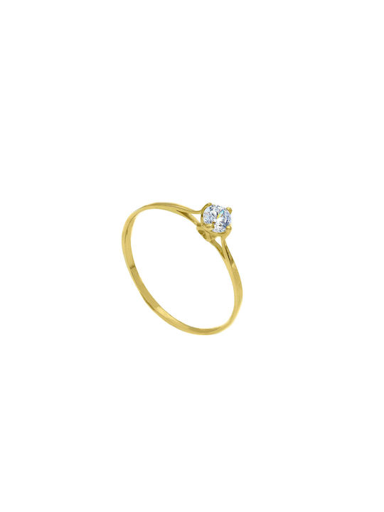 Mentzos Single Stone from Gold 14K