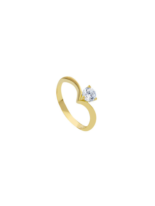 Mentzos Single Stone from Gold 14K