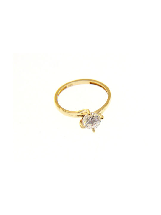 Mentzos Single Stone from Gold 14K