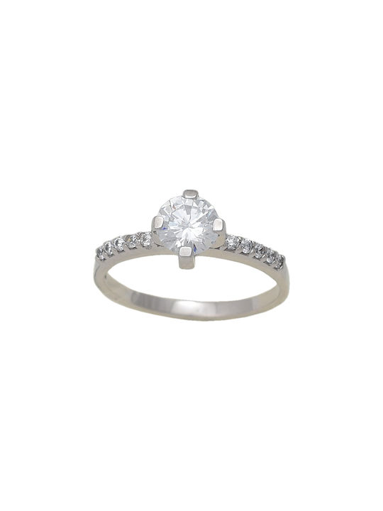 Kontopoulos Single Stone from White Gold 14K