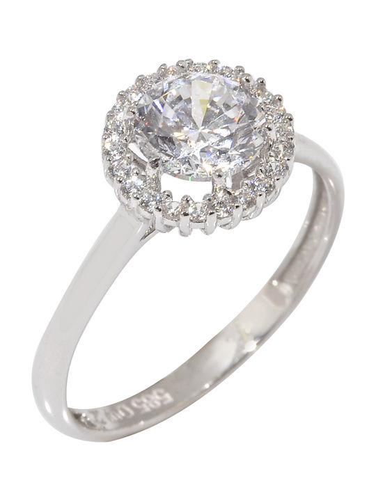 Kontopoulos Single Stone from White Gold 14K