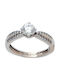 Kontopoulos Single Stone from White Gold 14K