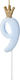 PartyDeco Birthday Candle Number "9" in Light B...