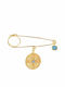 Paraxenies Child Safety Pin made of Gold Plated Silver with Constantinato