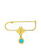 Xryseio Child Safety Pin made of Gold 14K with Cross