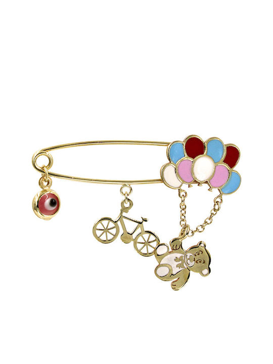 Roloi Kaliamanis Child Safety Pin made of Gold 9K for Girl