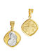 Papoulidis Jewellery Anhänger Kinder Amulett Beidseitig Konstantinato aus Gold 14K FY253