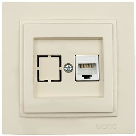 Mono Electric Single Prize de rețea RJ45 cu cadru De tip Cat6 în culoarea Bej 505-001736125