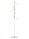 ArteLibre Metallic Coat Rack White 37x37x170cm