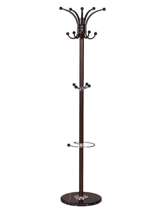 ArteLibre Metallic Coat Rack Brown 37x37x171cm