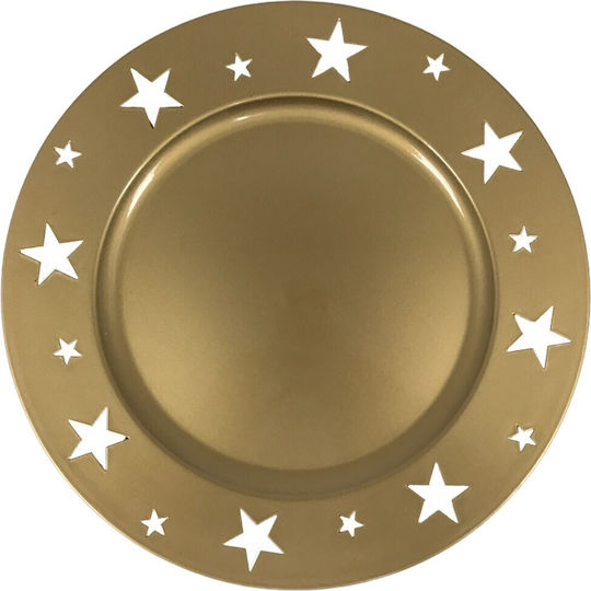 Trademarkt Christmas Platter Plastic Gold