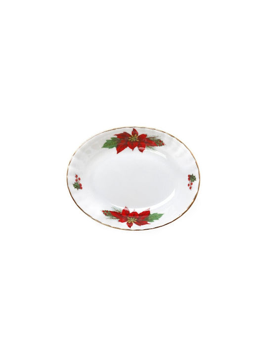 Cryspo Trio Weihnachtlich Platte Porzellan Weiß L12xB9.5cm.