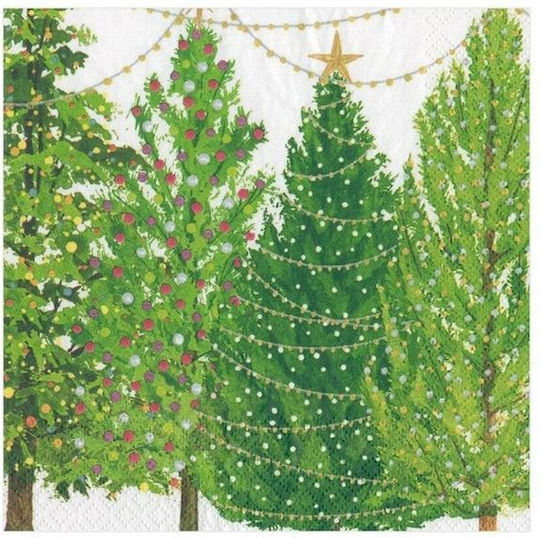 Caspari Set of Christmas Napkins Disposable L16.5xW16.5cm. 20pcs