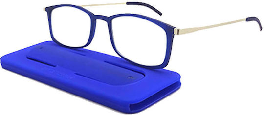 Moscow Mule Slim Pocket Lesebrillen +2.50 in Blau Farbe MM/SlimPocketBlue-Rubber/+2.50
