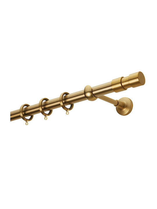 Zogometal Metallisch Vorhangstange Doppel mit Schiene Φ25mm 40cm Gold
