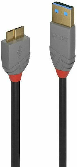 Lindy Regular USB 2.0 spre micro USB Cablu Negru 1m (36766) 1buc