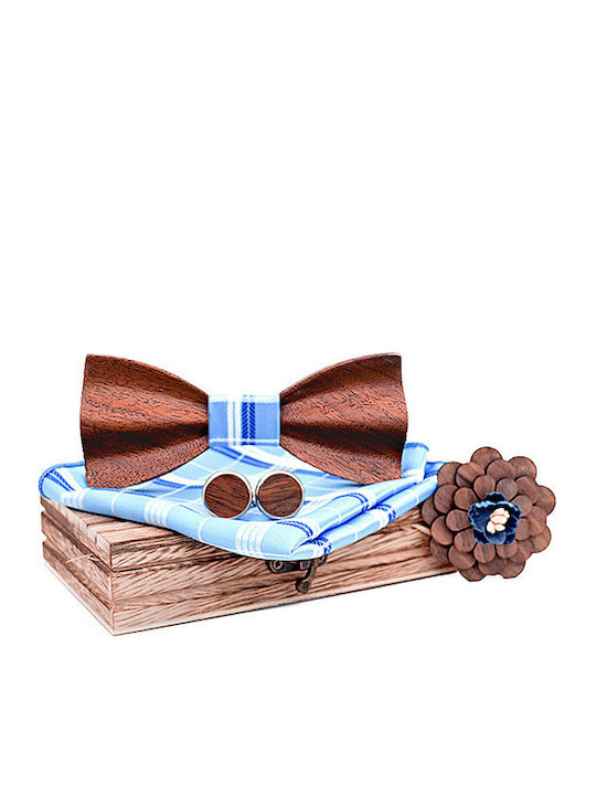 Legend Accessories Wooden Bow Tie Set with Pin,...