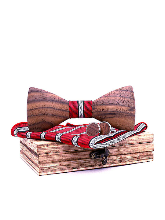 Legend Accessories Wooden Bow Tie Set with Cuff...
