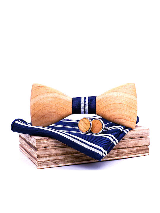 Legend Accessories Wooden Bow Tie Set with Cuff...