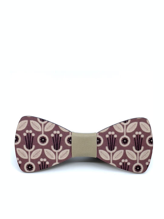Legend Accessories Wooden Bow Tie Beige COLORFULL