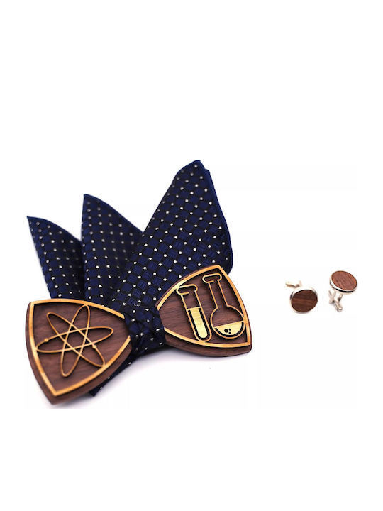 Legend Accessories Wooden Bow Tie Set with Cuff...