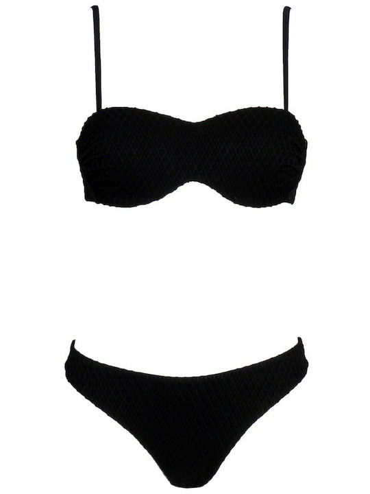 G Secret Padded Bikini Set Bra & Slip Bottom Black