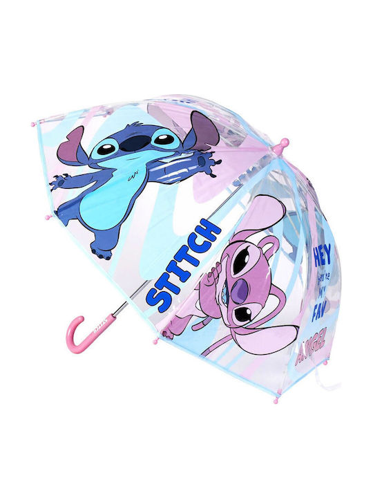 Cerda Παιδική Ομπρέλα Μπαστούνι Disney Lilo Stitch Διάφανη με Διάμετρο 45εκ.