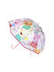 Cerda Kids Curved Handle Umbrella with Diameter 45cm Transparent