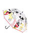 Cerda Kids Umbrella Curved Handle Mickey Mouse Transparent With Diameter 71cm