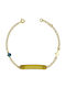Kiriakos Gofas Kids Gold Plated Silver ID Bracelet with Evil Eye