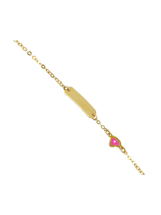 Xryseio Kids Bracelet ID from Gold 14K with Heart