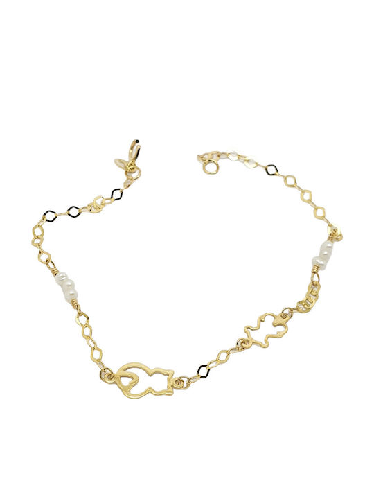 Mentzos Kinderarmband Kette aus Gold 9K