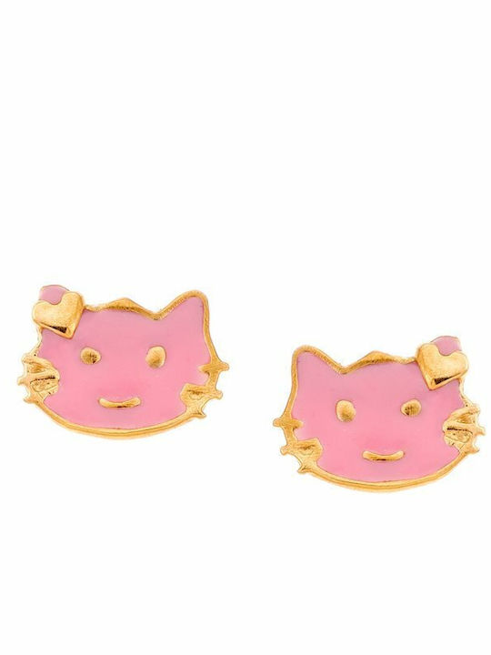 Paraxenies Gold Plated Silver Studs Kids Earrings