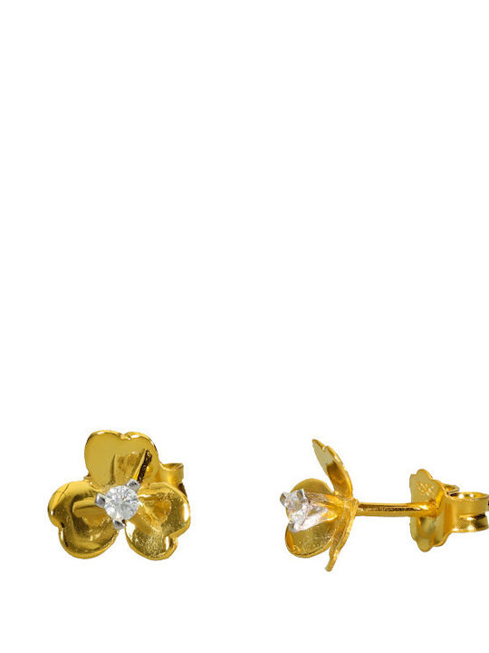 Δημιουργικό Βιλδιρίδης Παιδικά Σκουλαρίκια Καρφωτά από Χρυσό 14K
