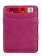 Magic Wallet Δερμάτινο Ανδρικό Πορτοφόλι Καρτών με RFID Ροζ