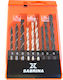 Sabrina Set of 9 Drills with Cylindrical Shank for Wood, Masonry and Metal