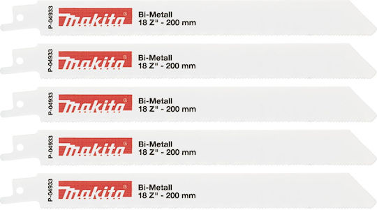Makita Recipro Jig Saw Blades for Metal 200mm 5 Pieces