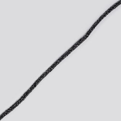 Κορδόνι Πλεκτό Μαυρο Διαφανο Lurex 0,3cm Μέτρο