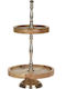 Koopman Wooden Dessert Tower Stand with 2 Tiers Gold Ø20cmxY36cm 20x20x36cm