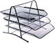 Officenet Metallic Filing Tray with 3 Shelves Black