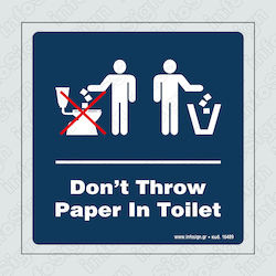 Infosign Sign Sticker "Prohibition of Throwing Paper Into the Toilet " 14x14cm