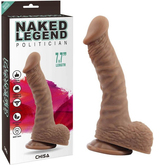 Chisa Novelties Dildo Dildo realist cu Testicule și Ventuză 19.5cm